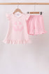 Pink Jack-O-Lantern Applique Ruffle Shorts Set
