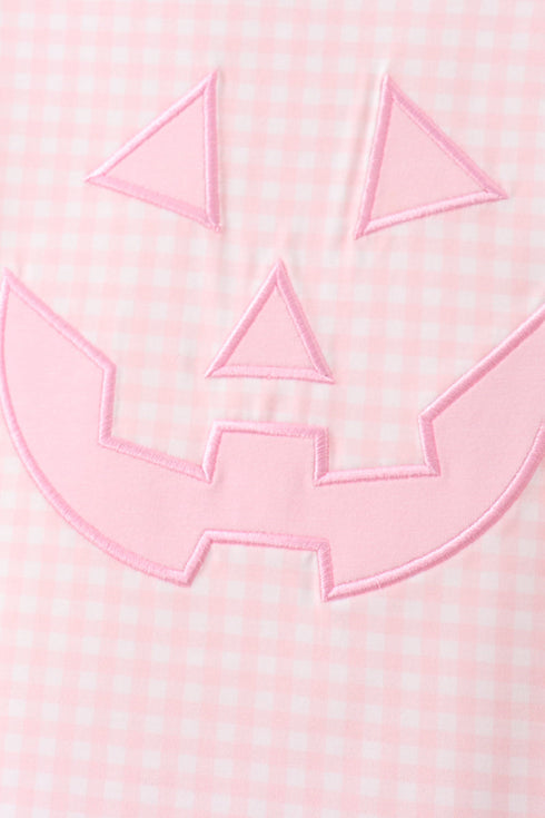 Pink Jack-O-Lantern Applique Ruffle Shorts Set