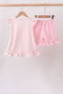 Pink Jack-O-Lantern Applique Ruffle Shorts Set