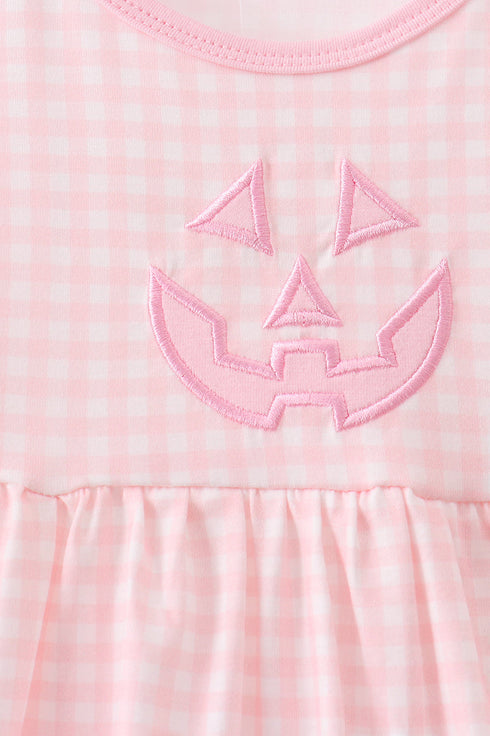 Pink Jack-O-Lantern Applique Dress