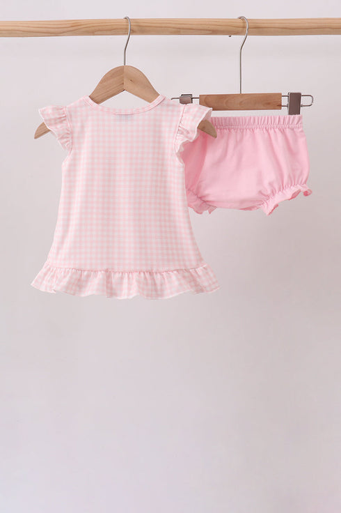 Pink Jack-O-Lantern Applique Ruffle Bloomer Set