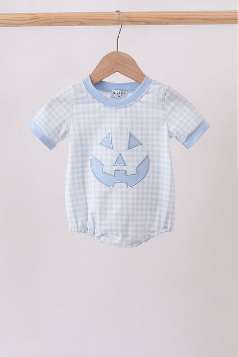 Blue Jack-O-Lantern Applique Bubble