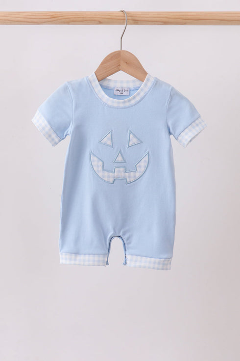 Blue Jack-O-Lantern Applique Romper