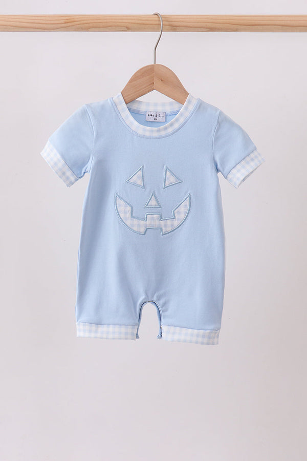 Blue Jack-O-Lantern Applique Romper