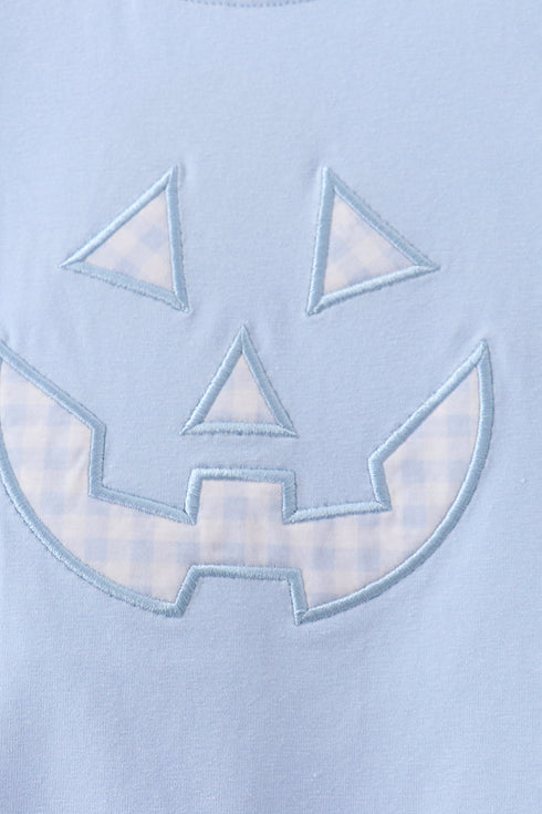 Blue Jack-O-Lantern Applique Romper