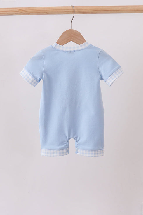 Blue Jack-O-Lantern Applique Romper