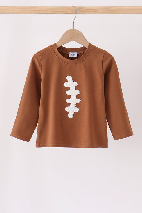 brown-football-french-knot-top-sophias-styleTop-1