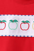 Red Apple Embroidered Gingham Shorts Set