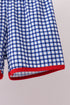 Red Apple Embroidered Gingham Shorts Set