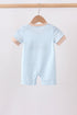 Blue Puppy Ball Embroidered Stripe Romper
