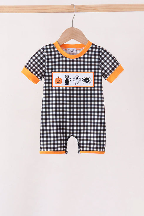 black-ghost-spider-embroidery-gingham-romper-sophias-stylebaby-1