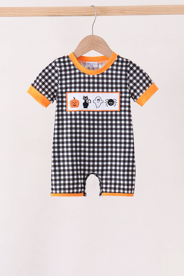 black-ghost-spider-embroidery-gingham-romper-sophias-stylebaby-1
