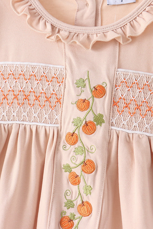khaki-pumpkin-smocked-ruffle-shorts-set-sophias-style-5
