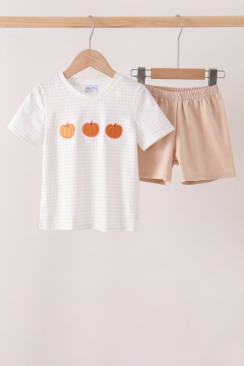 khaki-pumpkin-embroidery-shorts-set-sophias-styleSet-1