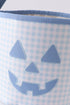 Blue Pumpkin Applique Gingham Basket