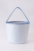 Blue Pumpkin Applique Gingham Basket