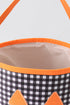 Black Pumpkin Applique Gingham Basket