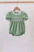 Sage collar smocked lace bubble