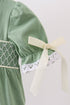 Sage collar smocked lace bubble