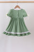 Sage collar smocked lace dress