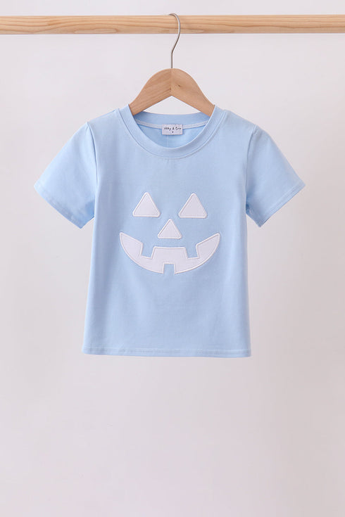 Blue Jack-O-Lantern Applique Top