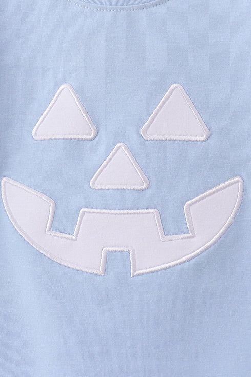 Blue Jack-O-Lantern Applique Top