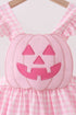Pink Jack-O-Lantern Applique Ruffle Dress