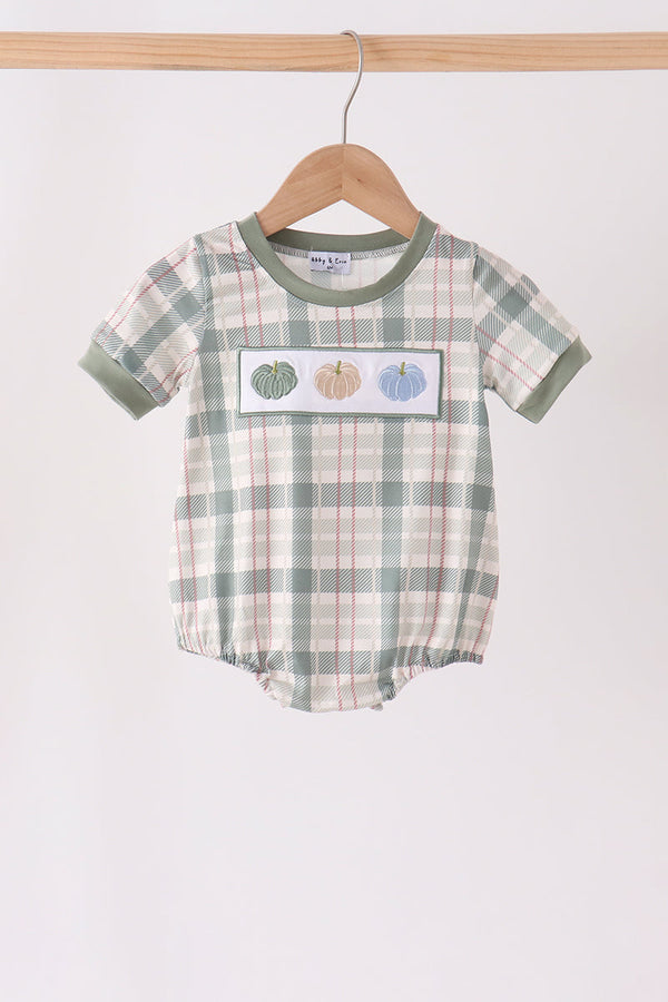 green-pumpkin-embroidery-plaid-bubble-sophias-stylebaby-1