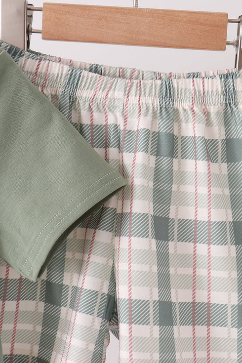 green-pumpkin-embroidery-plaid-shorts-set-sophias-style-4