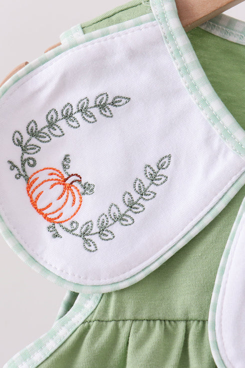 Sage Pumpkin Embroidered Bloomer Set