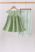 Sage Pumpkin Embroidered Ruffle Pants Set