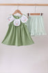 Sage Pumpkin Embroidered Ruffle Shorts Set
