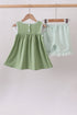 Sage Pumpkin Embroidered Ruffle Shorts Set
