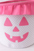 Pink Pumpkin Applique dot Ruffle Basket