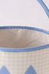 Yellow Pumpkin Applique Gingham Basket