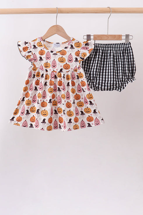 Pumpkin ruffle bloomer set