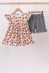 Pumpkin ruffle shorts set