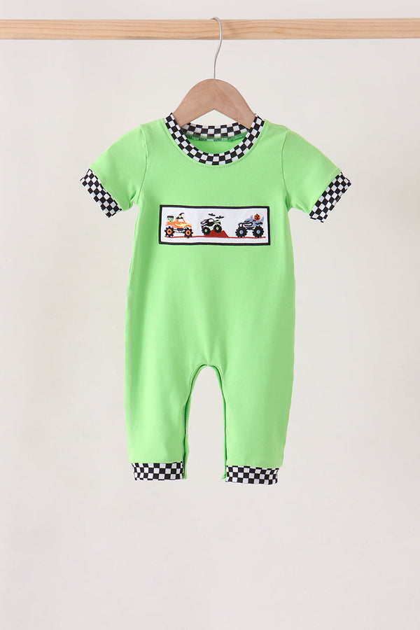 green-car-embroidery-checkered-romper-sophias-stylebaby-1
