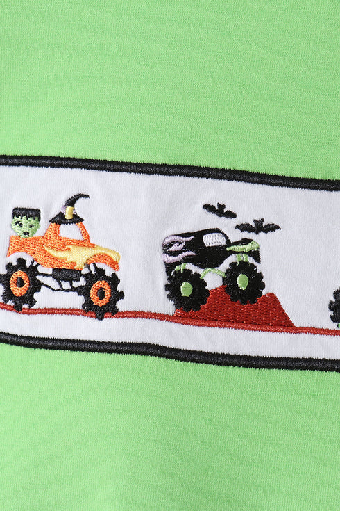 green-car-embroidery-checkered-romper-sophias-style-2