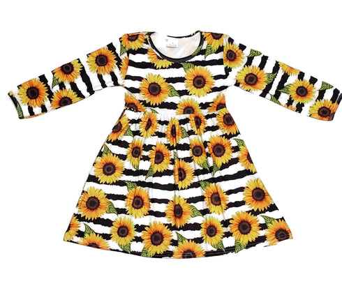 sunflower-long-sleeve-milk-silk-dress Great Lakes kids - Sophia's Style-2