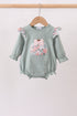 Sage Floral Pumpkin Applique Ruffle Bubble