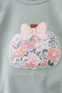 Sage Floral Pumpkin Applique Ruffle Bubble