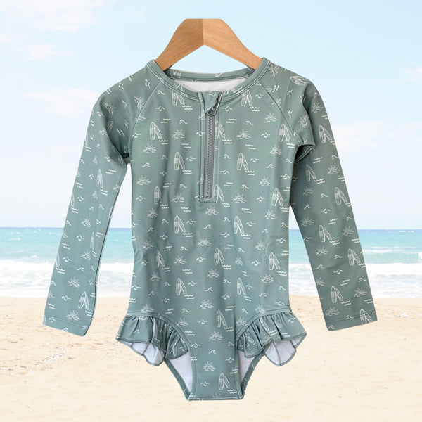 sage-surfer-long-sleeve-swimsuit-Sweet P Baby Co. at Sophia's Style-1