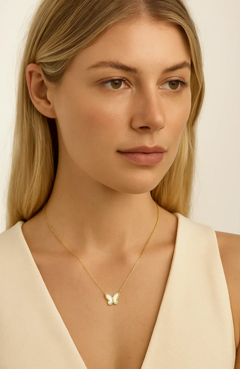 butterfly-pendant-necklace-with-mother-of-pearl-inlay-Sophia's Style-2