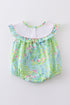 Green Turtle Embroidered Ruffle Bubble