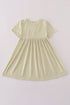 Pinecone embroidery stripe dress