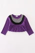 Purple halloween witch applique dress