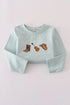 Blue boots embroidery pants set