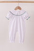 White wreath smocked romper