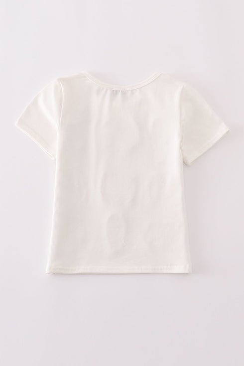 Flag bow ice-cream sequin mom&me top